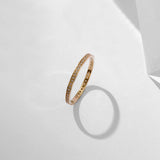 Stackable Eternity Band with White CZ in 14k Real Gold