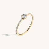 Eternity Solitaire Ring in 14k Solid Gold