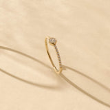 Solitaire Eternity Ring in 14k Real Gold