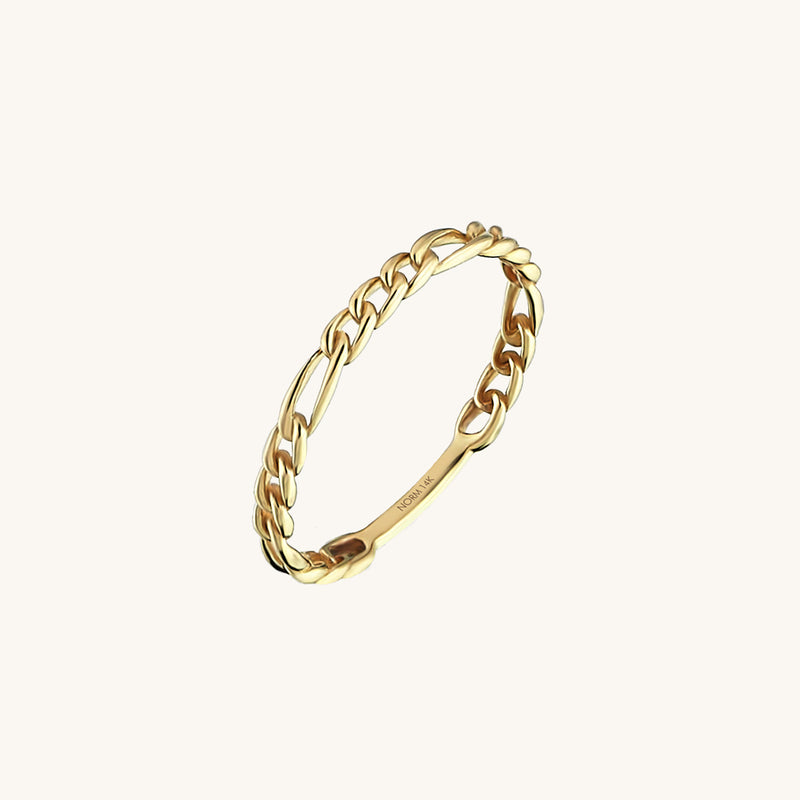 Women's Figaro Chain Ring in 14k Solid Gold