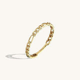 Figaro Chain Stackable Ring in 14k Solid Gold