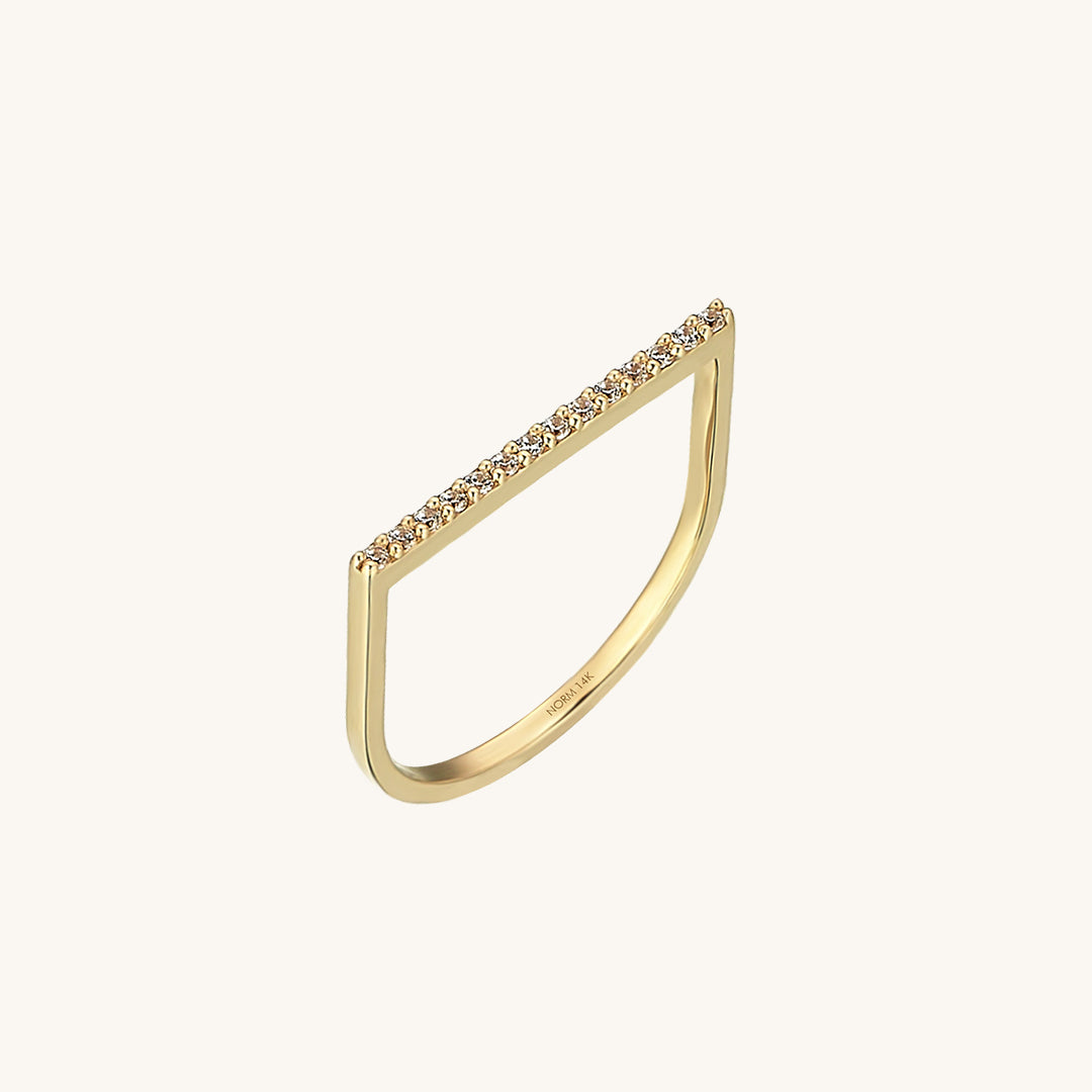 Minimalist Flat Bar Stacking Ring in 14k Real Yellow gold