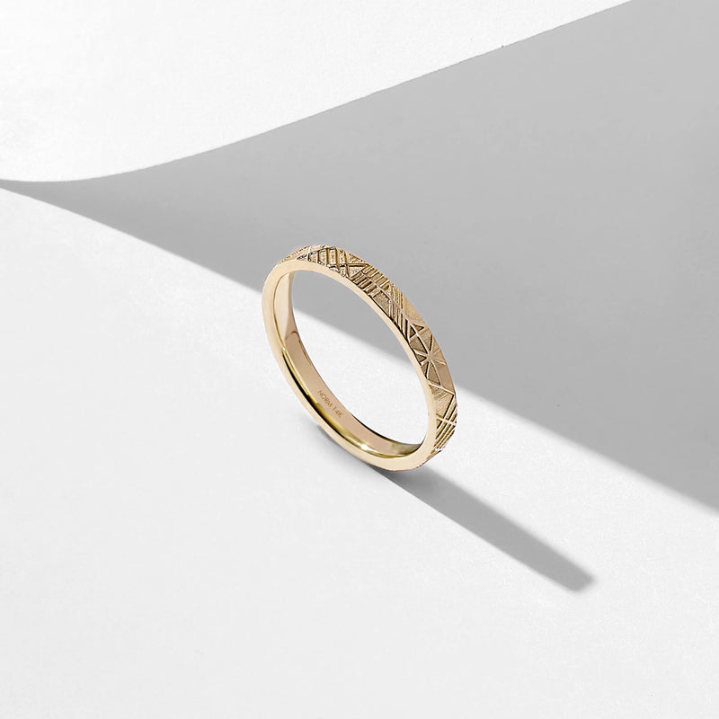 Women's Dainty Geometric Band Ring in 14k Gold