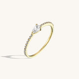 Women's Half Eternity Pear Ring in 14k Real Gold