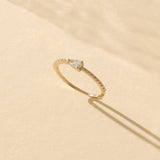 Half Eternity Pear Stackable Ring in 14k Solid Yellow Gold