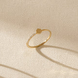 Women's Half Eternity Signet Ring in 14k Solid Yellow Gold