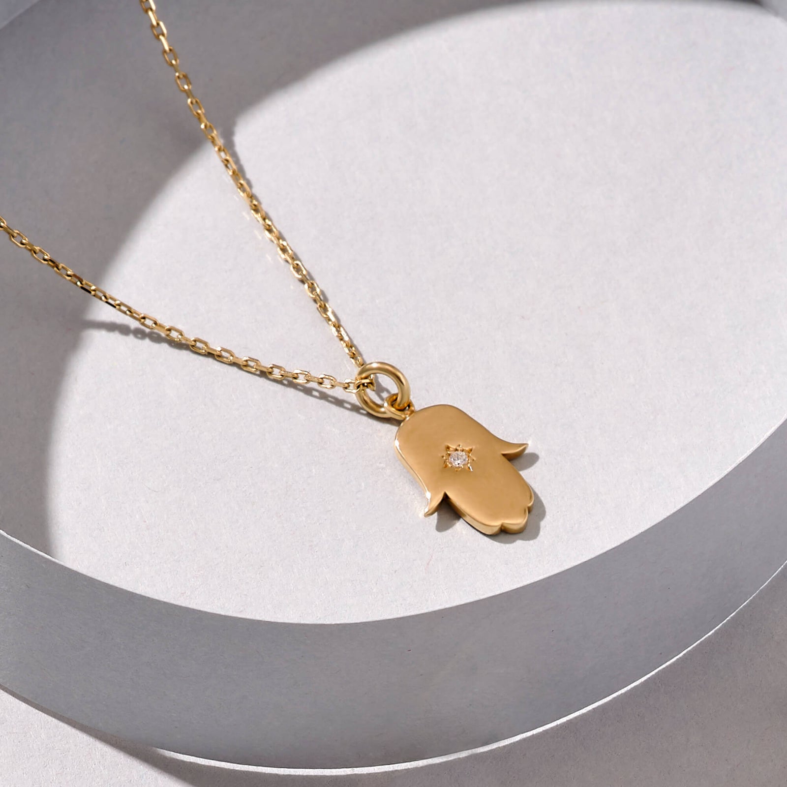 Hamsa order necklace 14k solid gold chain