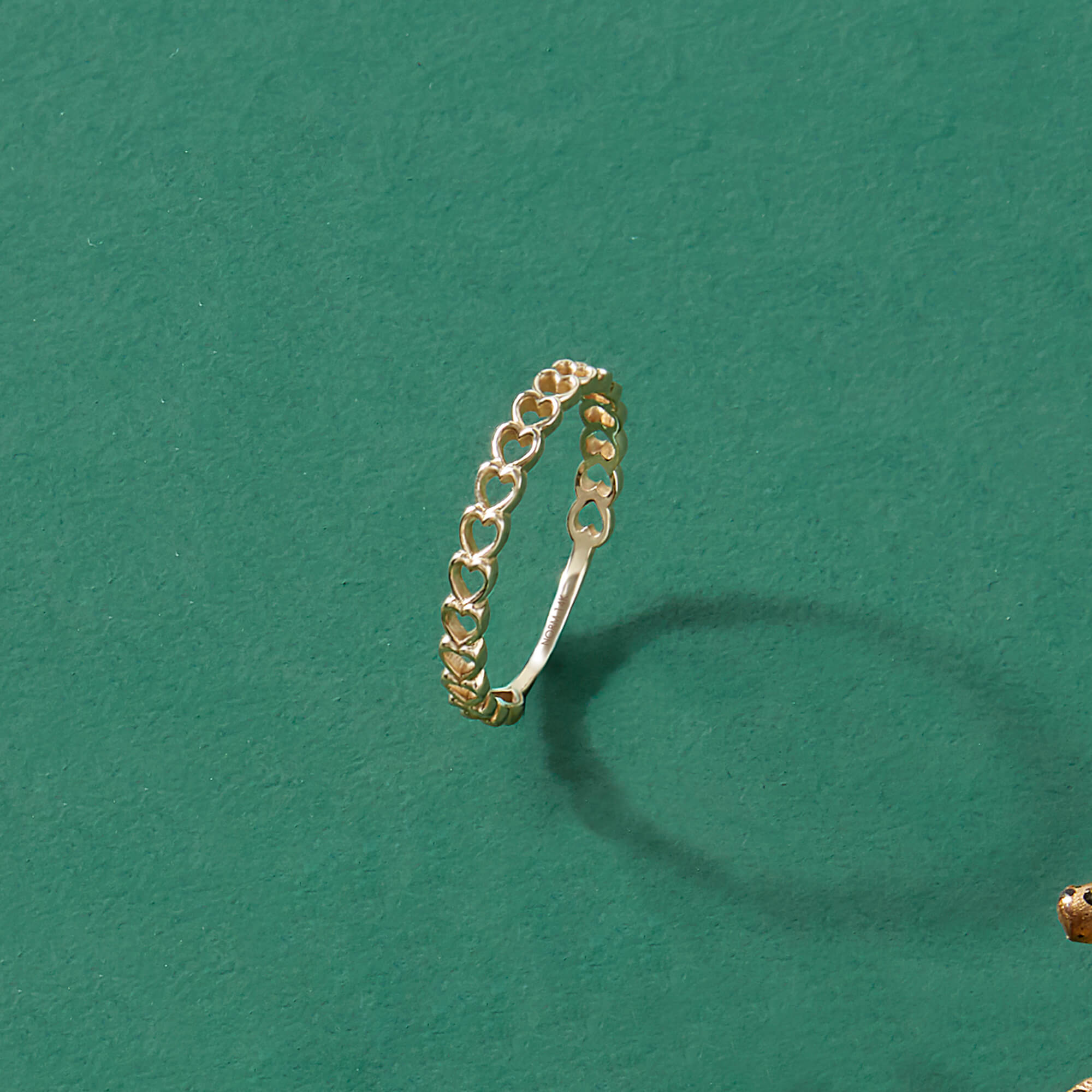 Women's Heart Infinity Stackable Ring in 14k Real Yellow Gold