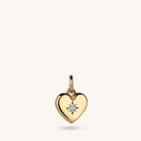 14k Real Yellow Gold Small Heart Shaped Pendant for Women