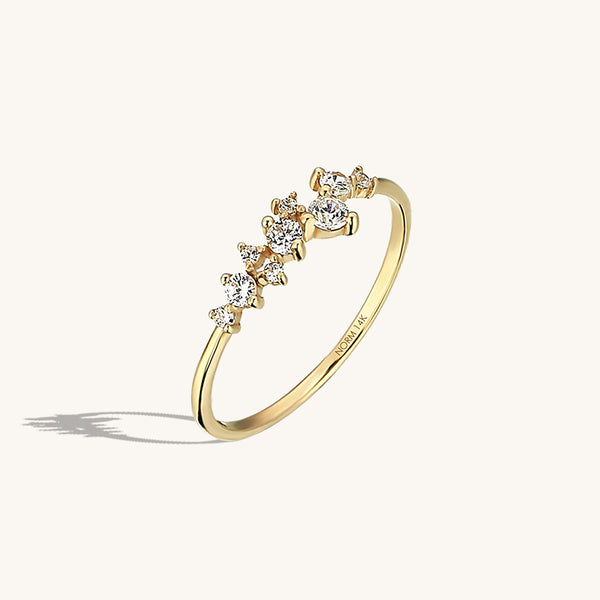 Iconic Cluster Ring in 14k Real Gold