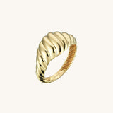 14k Real Yellow Gold Iconic Croissant Ring