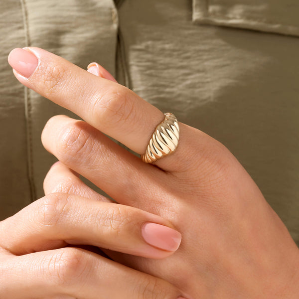 Iconic Croissant Ring in 14k Real Yellow Gold