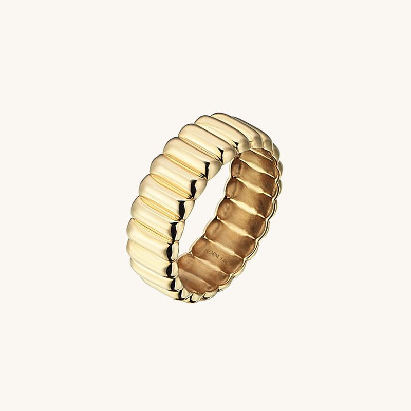 14k Real Yellow Gold Iconic Dome Ring