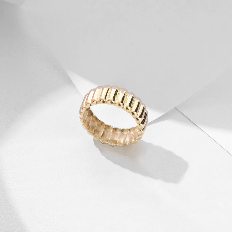Iconic Dome Chunky Ring in 14k Solid Yellow Gold