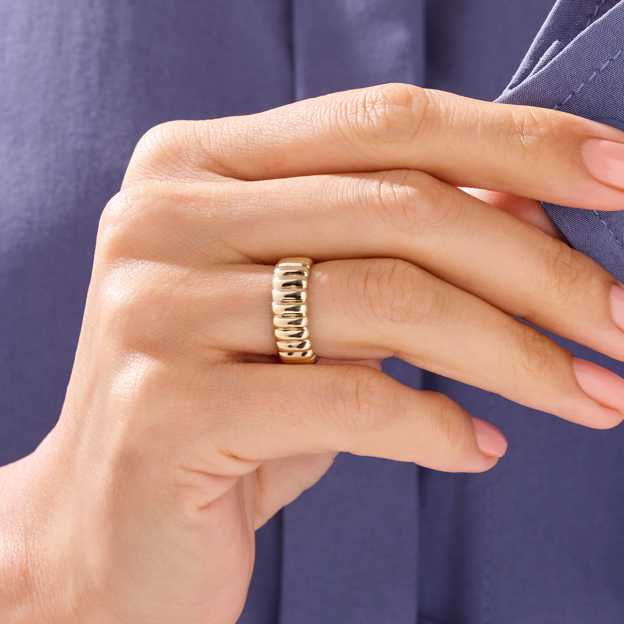 Iconic Dome Statement Ring in 14k Solid Yellow Gold