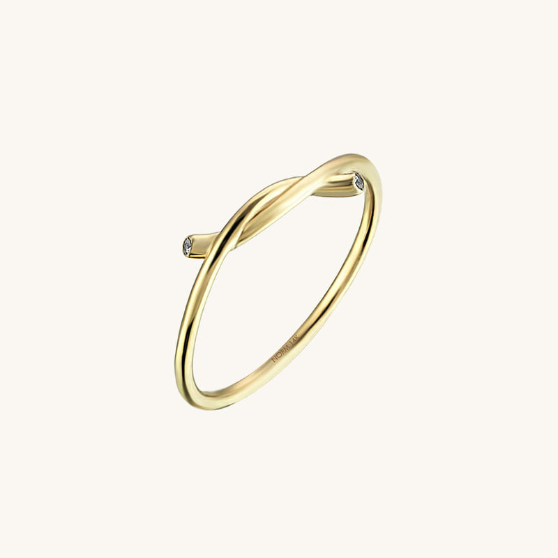 Tiny Iconic Knot Ring in 14k Yellow Gold