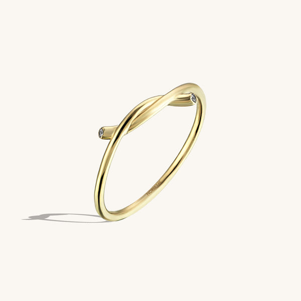 Iconic Knot Ring in 14k Solid Yellow Gold