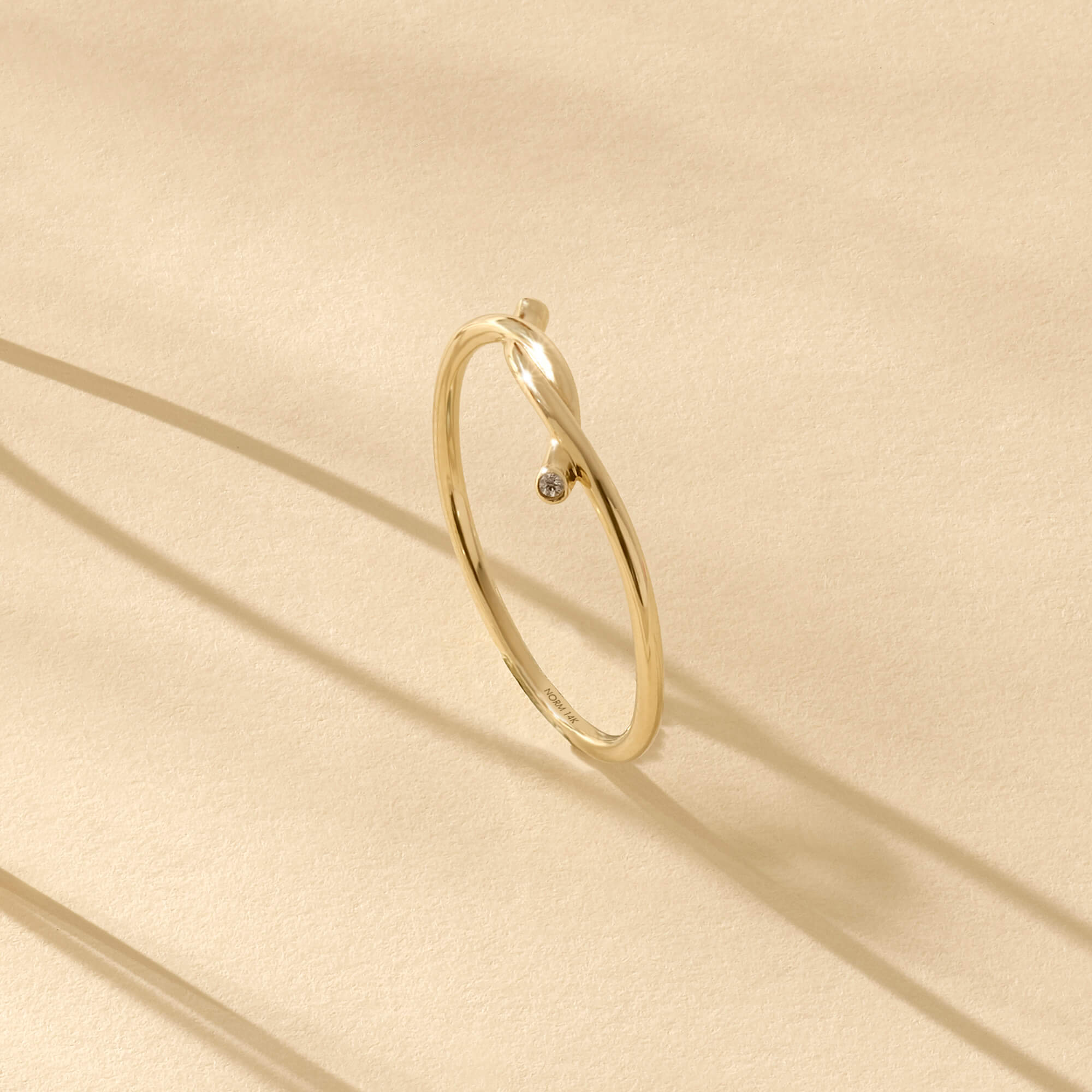 Stackable Iconic Knot Ring in 14k Real Yellow Gold