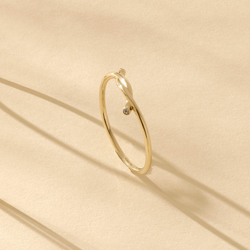 Stackable Iconic Knot Ring in 14k Real Yellow Gold