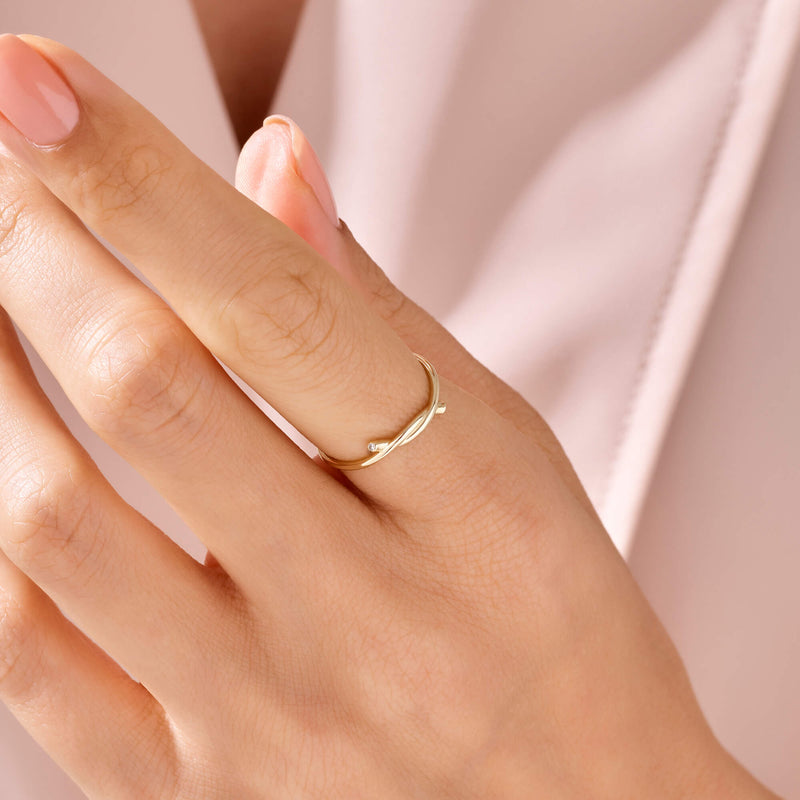 Iconic Knot Stacking Ring in 14k Real Gold