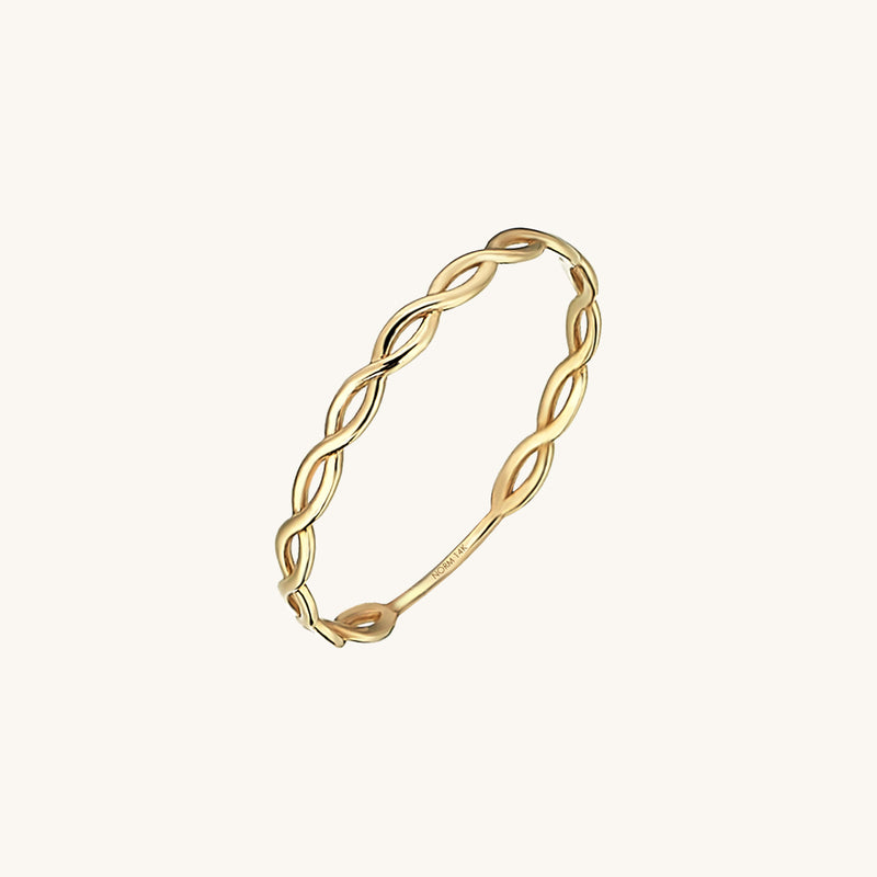 Minimalist Iconic Twisted Ring in Real Gold