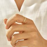 14k Solid Yellow Gold Leaf Engraved Band Ring for Women