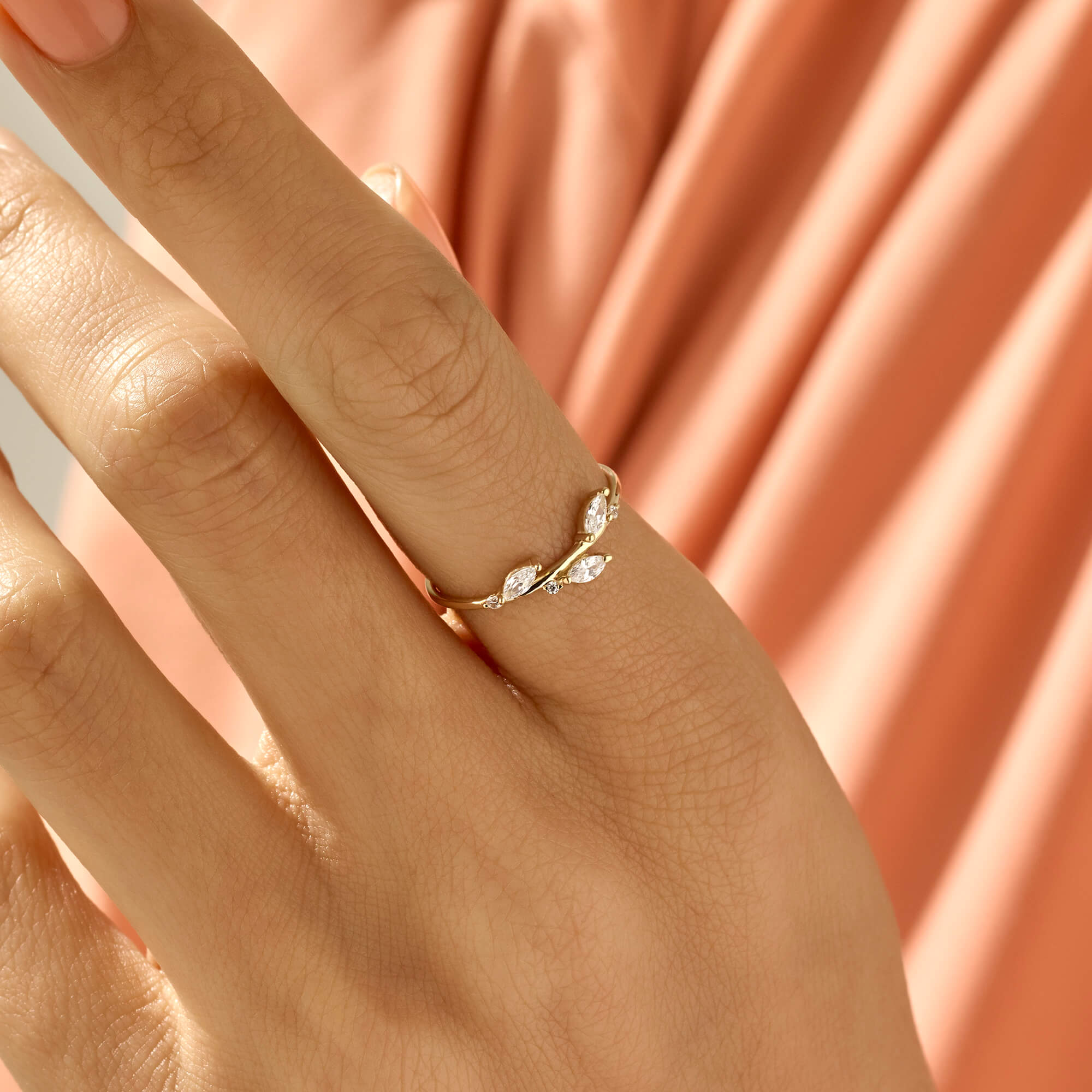 Leaf Ring in 14k Yellow Gold