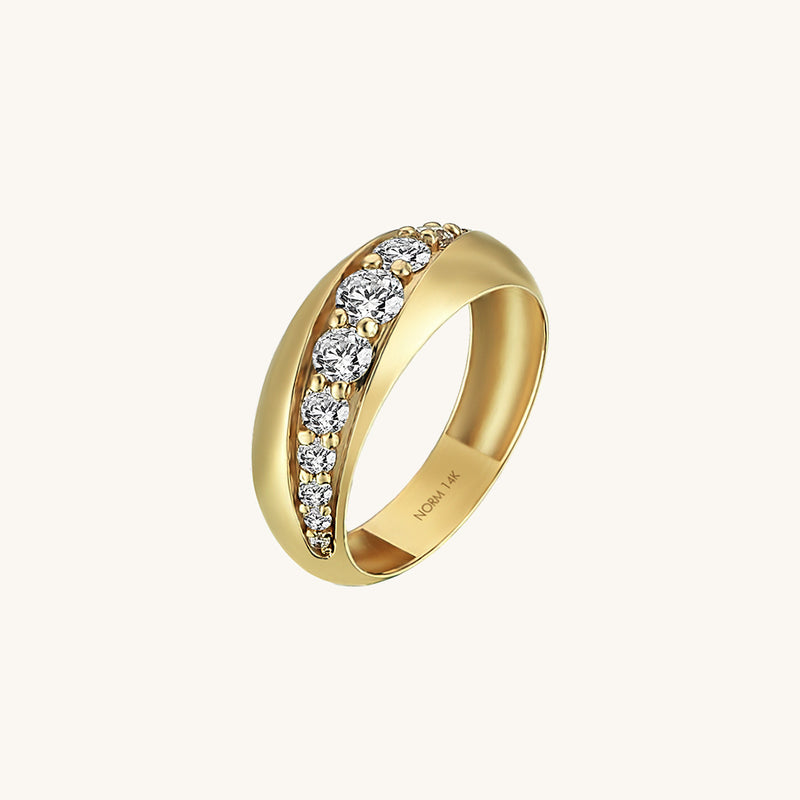 14k Solid Gold Legacy Dome Statement Ring for Women