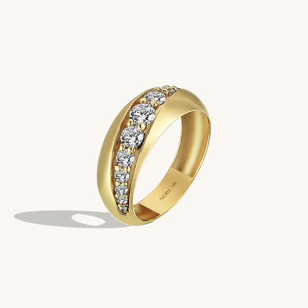 Women's Legacy Dome Statement Ring in 14k Real Yellow Gold