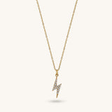 Lightning Bolt Pendant Necklace for Women in 14k Solid Gold 