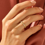 Women's Link Band Ring in 14k Solid Gold