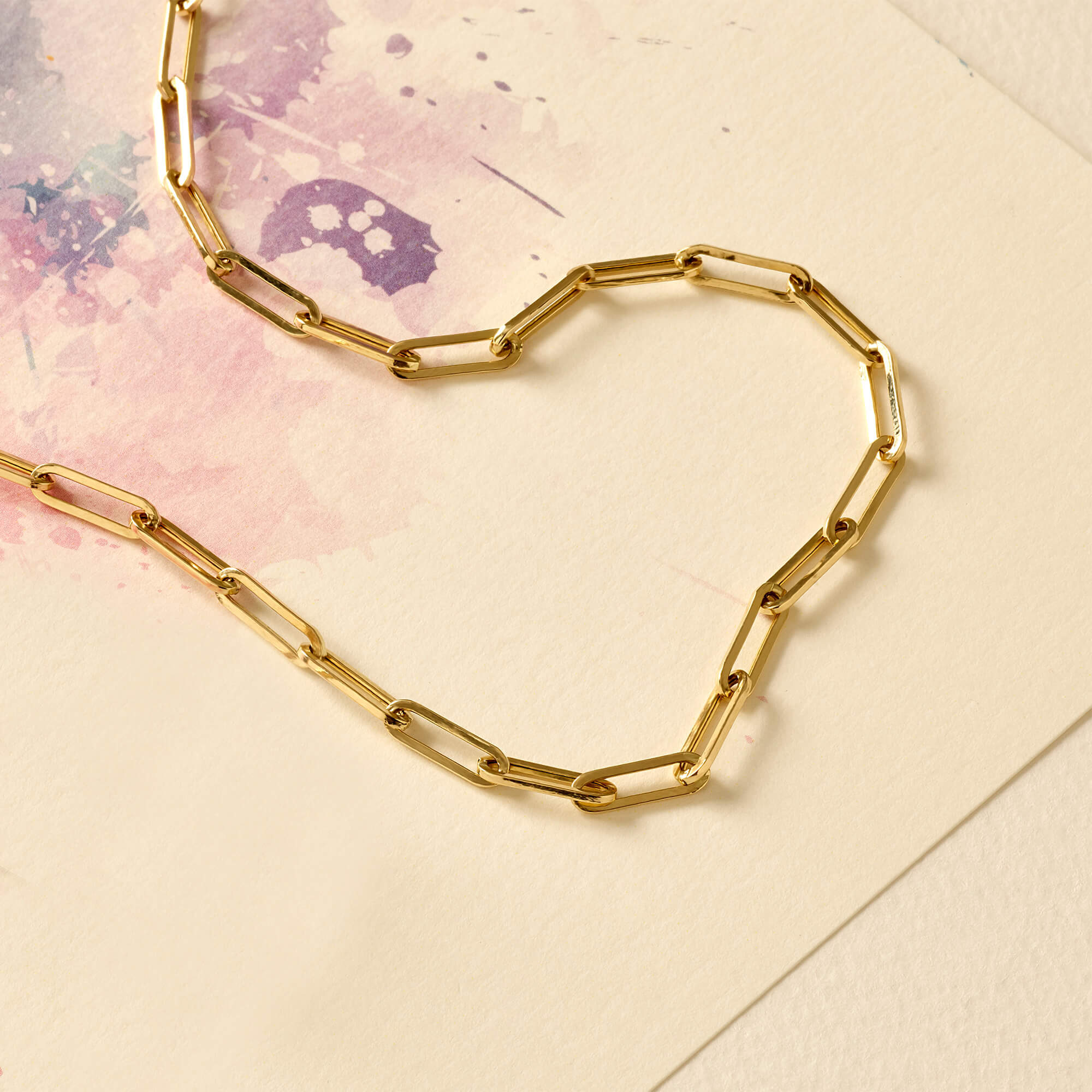 Dainty Oval Link Chain Necklace in 14k Solid Yellow Gold