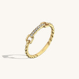 Link Chain Stacking Ring in 14k Real Yellow Gold