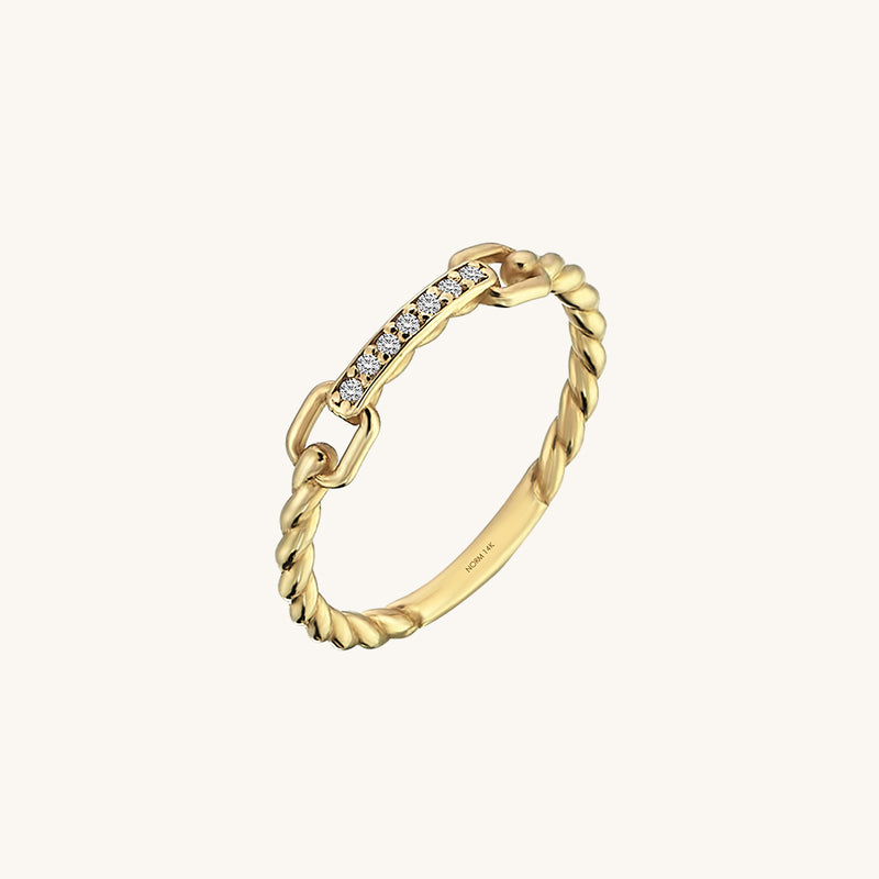 Women's Link Chain Stacking Ring in 14k Solid Gold