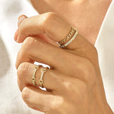 Dainty Link Band Stackable Ring in 14k Solid Gold