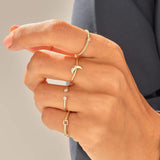 Small Moon Stacking Ring in 14k Real Gold