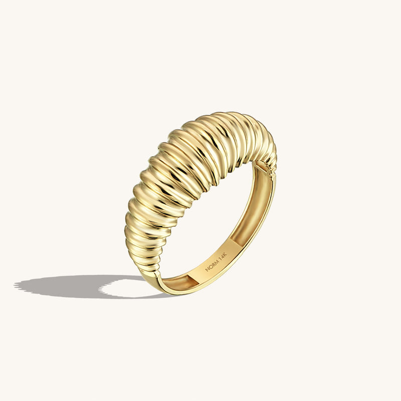 Women's London Dome Statement Ring in 14k Real Yellow Gold