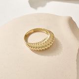 14k Solid Gold London Dome Statement Ring for Women
