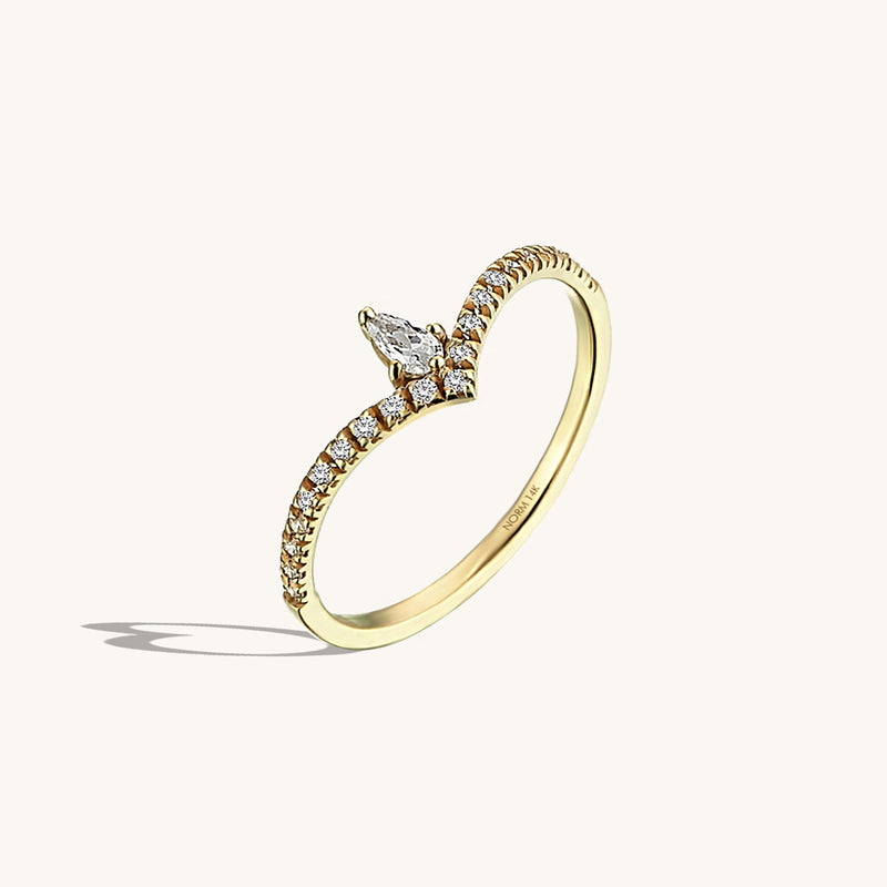 Majestic Curve Stacking Ring in 14k Real Gold
