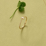 Stackable Majestic Curve Ring in 14k Real Yellow Gold