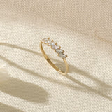 Stackable Marquise Wedding Ring in 14k Solid Gold