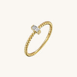 Mini Ball Stackable Ring in 14k Solid Yellow Gold