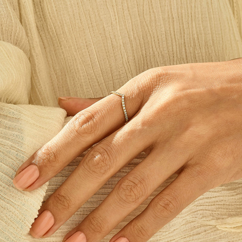 Minimal Curved Wishbone Ring in 14k Solid Yellow Gold