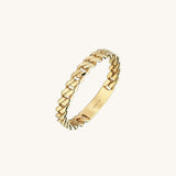 Minimalist Chain Stacking Ring in 14k Solid Yellow Gold