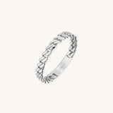 Minimalist Chain Ring in 14k Real White Gold