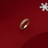 Women's Minimalist Cuban Links Band Ring in 14k Solid Yellow Gold