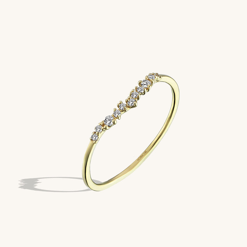 Minimalist Curve Ring in 14k Real Gold