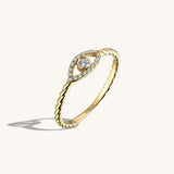 Women's Minimalist Evil Eye Ring in 14k Solid Gold