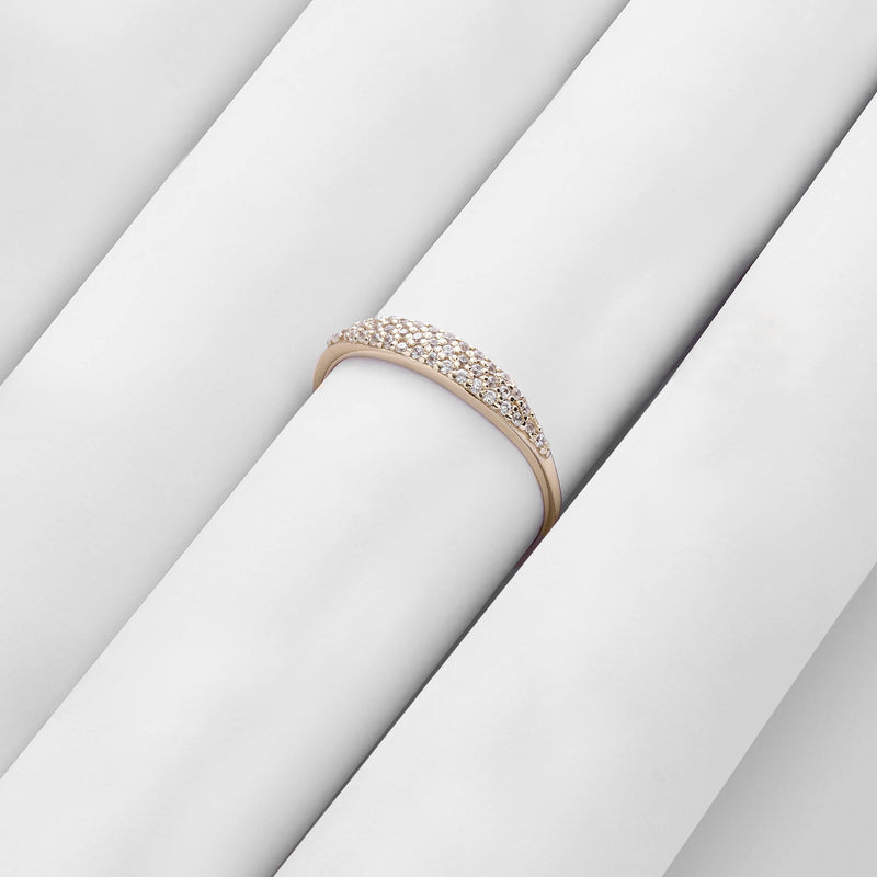 Minimalist Sparkle Ring in Solid Gold