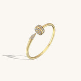 Women's Open Nail Ring in 14k Solid Yellow Gold